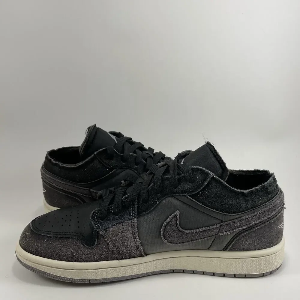 Jordan 1 Low Craft Inside Out Black Suede Mens Size 7 Casual Classic Lace Up